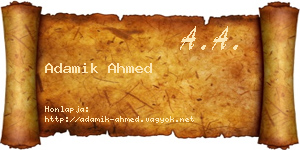 Adamik Ahmed névjegykártya